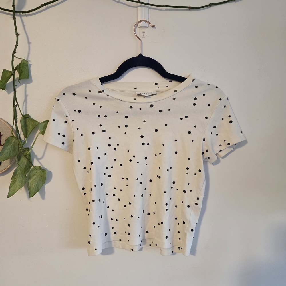 Topshop Black and White Polka Dot Tee